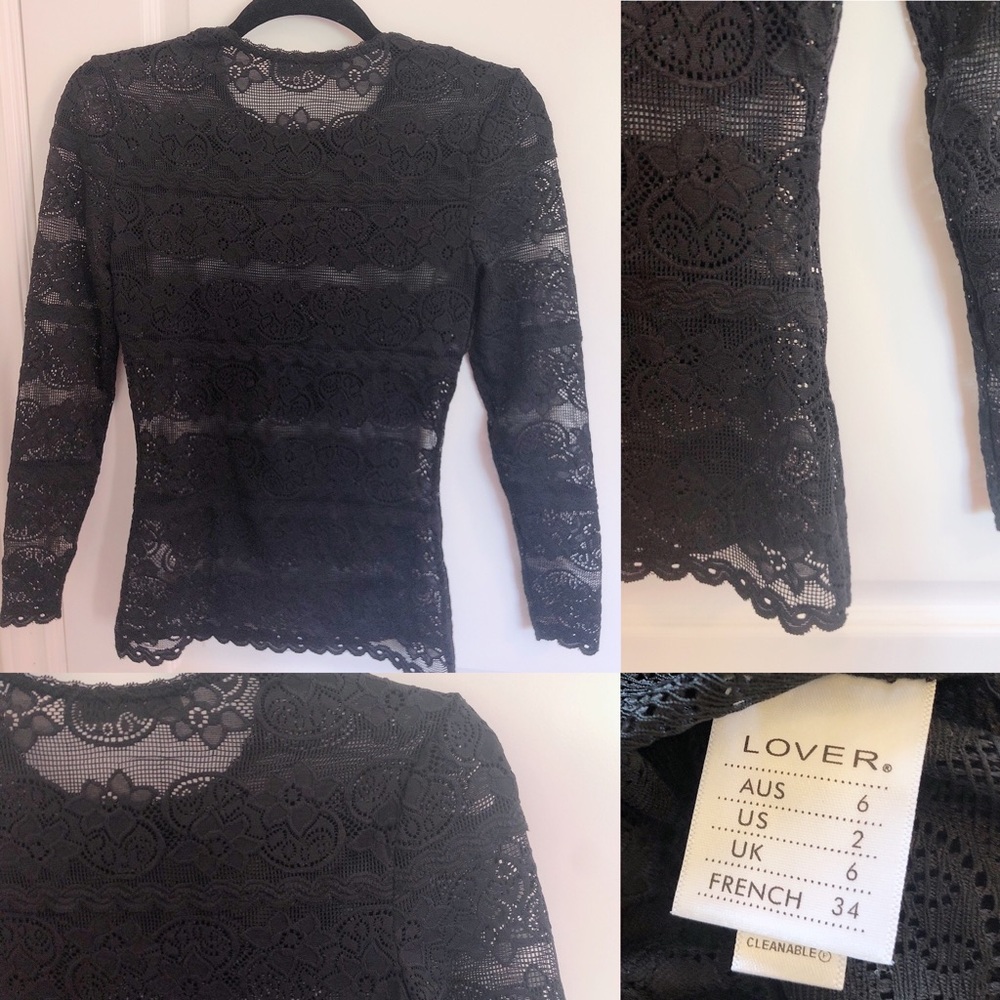 Lover black lace top blouse